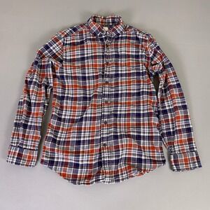 Croft & Barrow Flannel Shirt Men's Small Red Blue Plaid Long Sleeve Button Up
